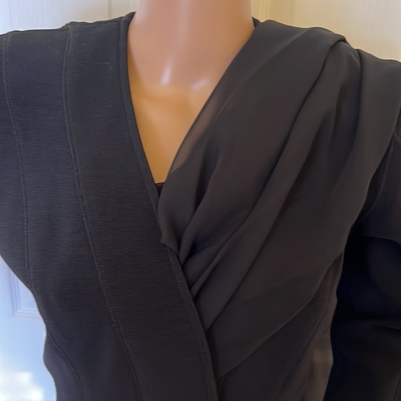 Tadashi NWOTblack cocktail/occasion knee length jacket sheer skirt szS - Picture 15 of 15